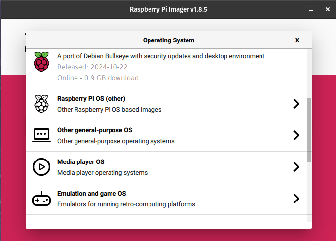 Raspberry Pi 4 OS Selection